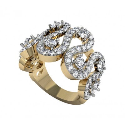 Alluring wide diamond band